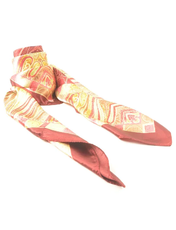 casual utility jacketMaroon & Yellow Paisley Print Head Scarf - M