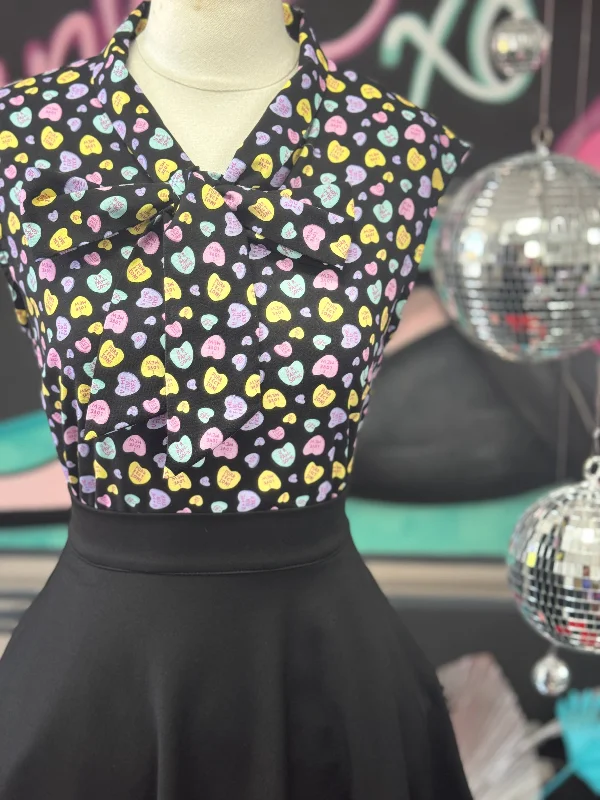 Reduced Prices fitted cocktail dressConversation Hearts Bow Top