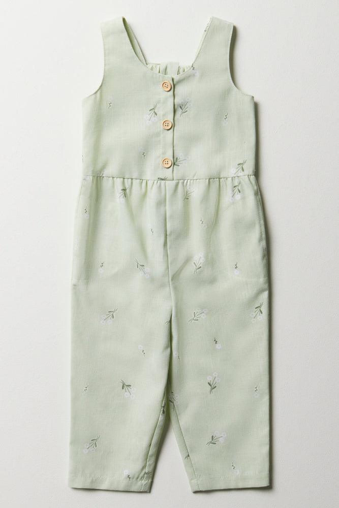 silk dressFloral Jumpsuit Green