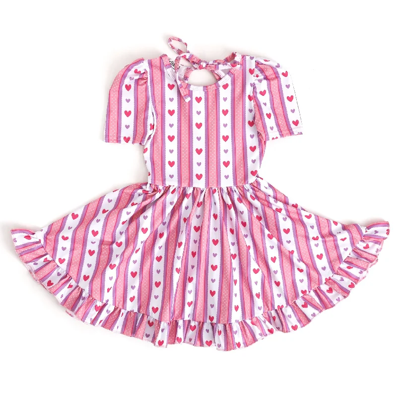 casual evening dressDarling Hearts Wallpaper Twirl Dress