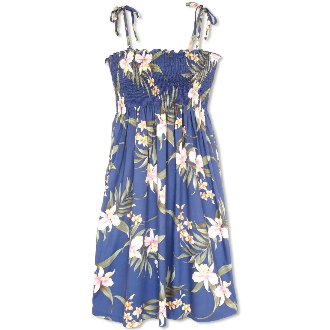 Don't Wait Bamboo Orchid Blue Moonkiss Hawaiian Dress