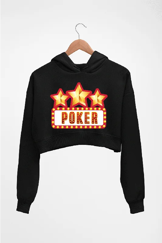 trendy zip-up hoodiePoker Crop HOODIE FOR WOMEN