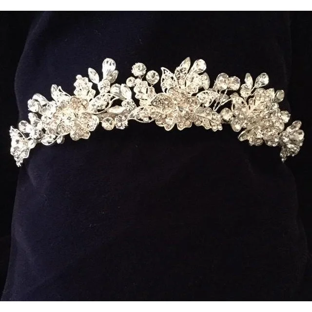 Sale Event one-shoulder dressLavish Foliage Crystal Tiara