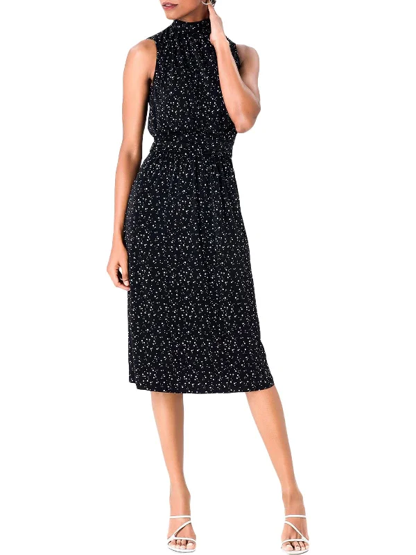 form-fitting dressAria Womens Ruched Floral Midi Dress