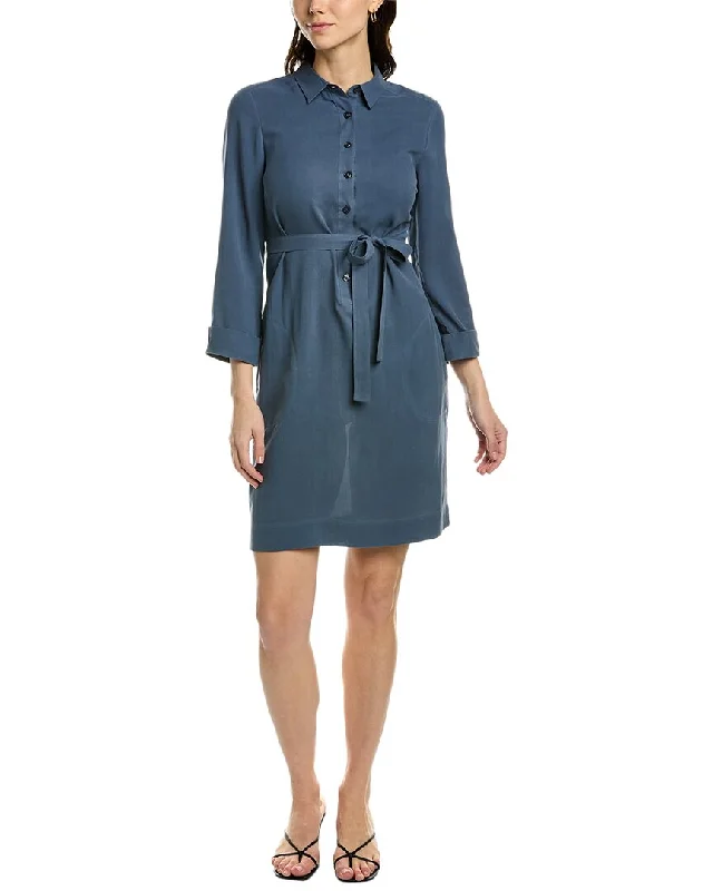 knit dressgo>silk Silk Shirtdress