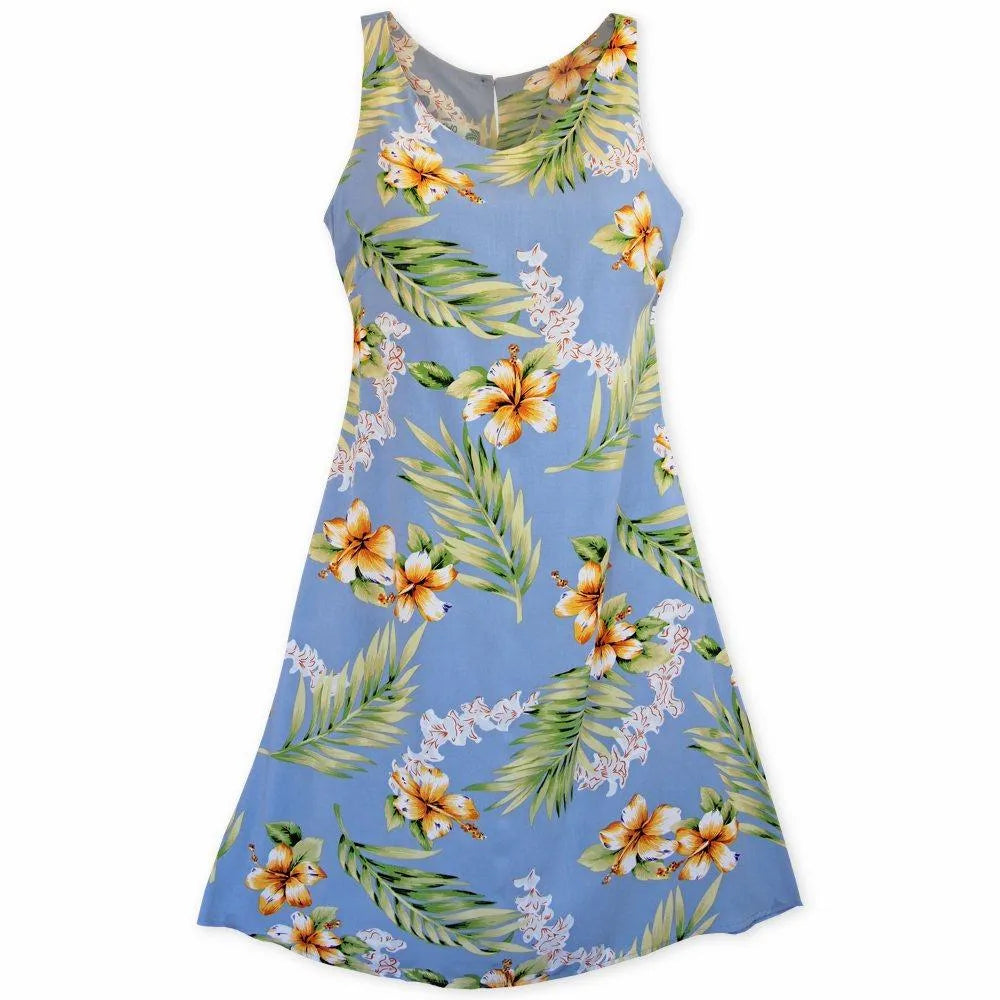 Special Price Atoll Blue Fiesta Hawaiian Dress
