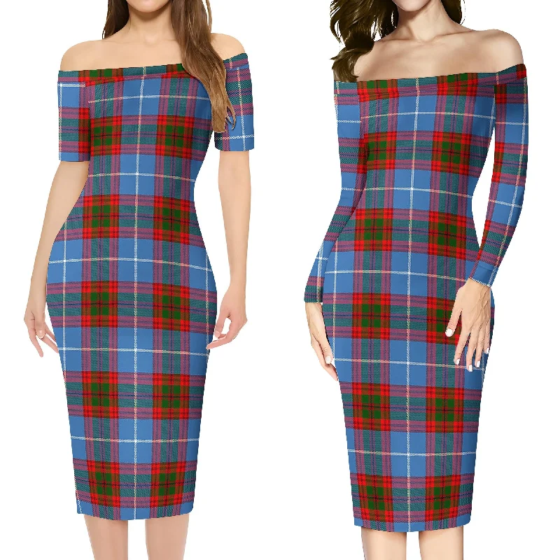 Bargain Prices Trotter Tartan Off Shoulder Lady Dress