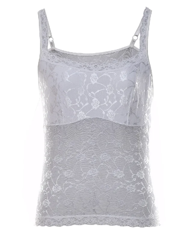 Sneak Peek Sale tailored coatWhite Lace Classic Camisole - S