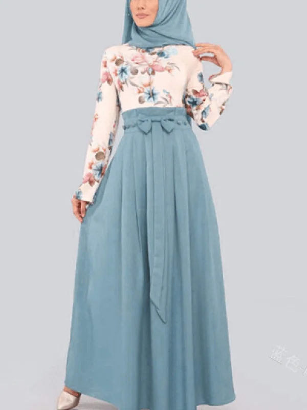 Customer Appreciation Sale sophisticated dressWomen Floral Print Kaftan Robes Long Sleeve Ethnic Style Maxi Dresses