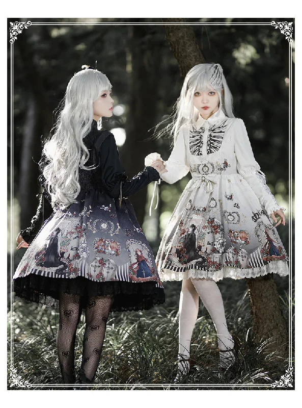 romantic dressYingLuoFu~Black Fairytale~Gothic Twins Lolita JSK