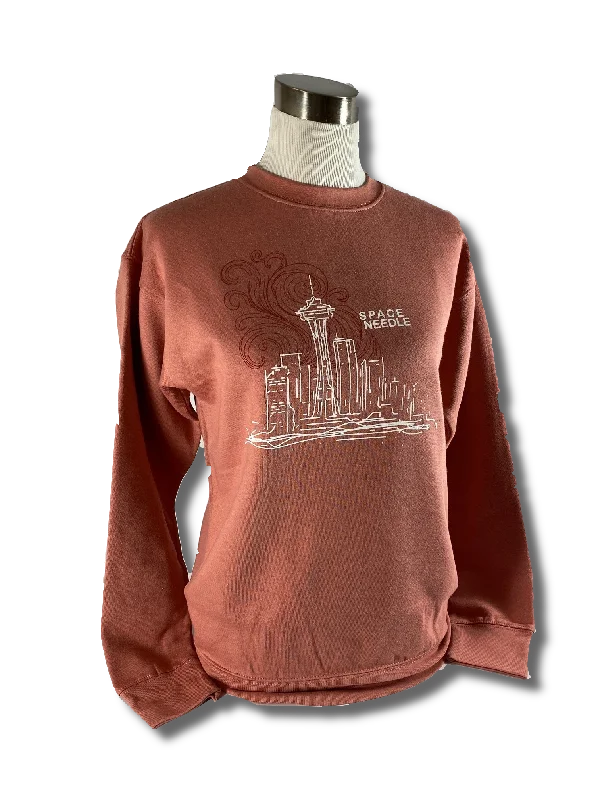 warm athletic hoodieSpace Needle Seattle Skyline Sweatshirt