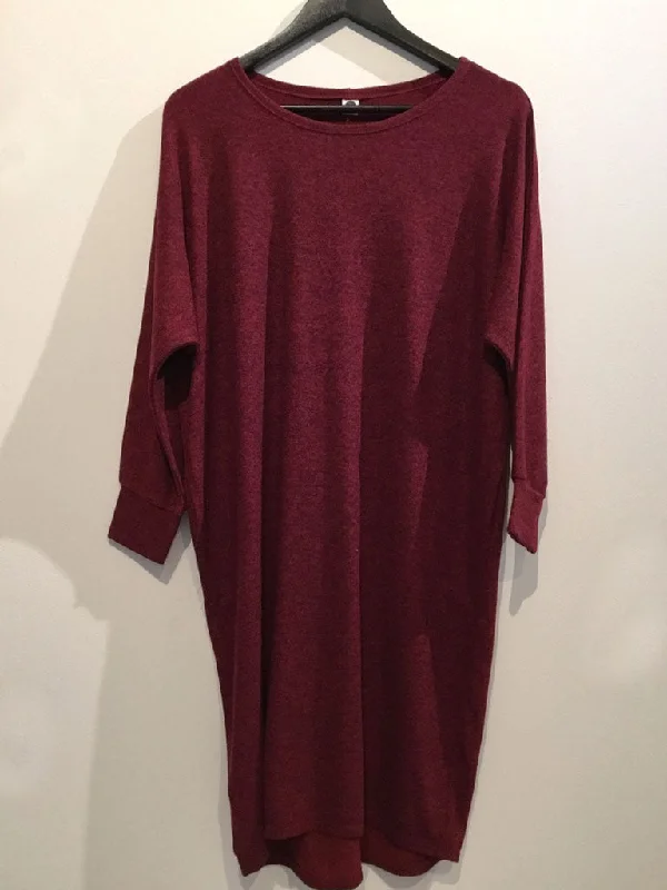 Value Deals Soft Stretchy Dress Red Wine