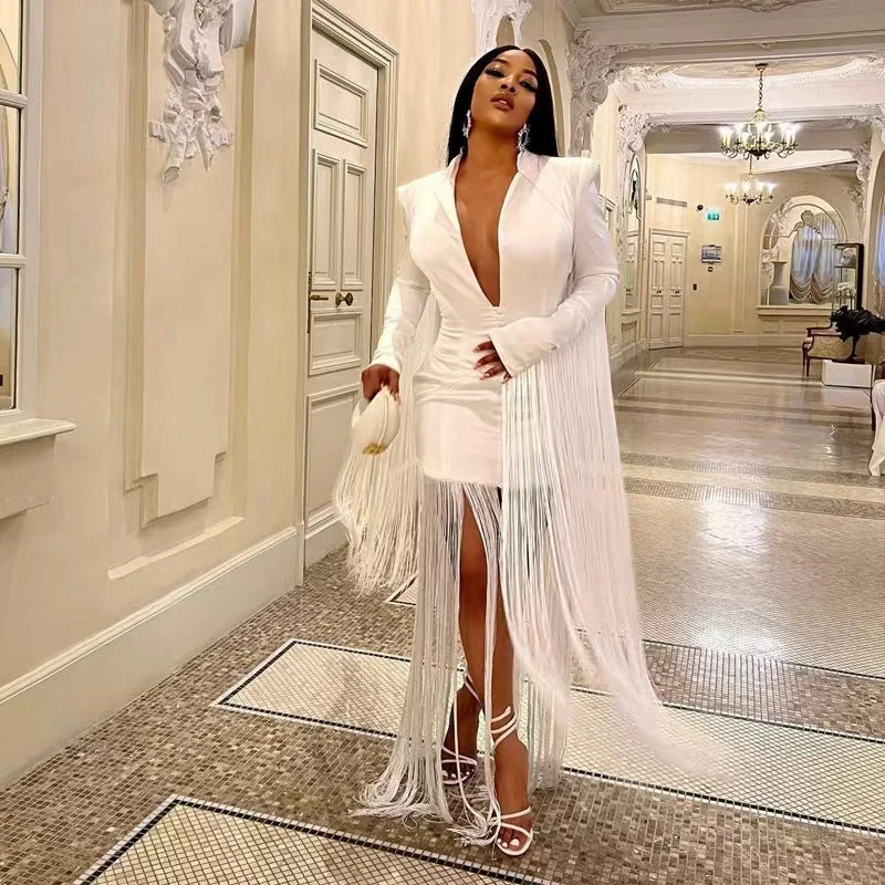 Flash Deals off-shoulder dressWomen's Deep V Cinched Bodycon Long Sleeve Dress