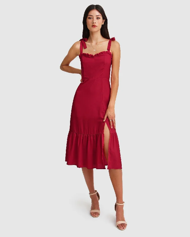 denim dressSummer Storm Midi Dress - Red