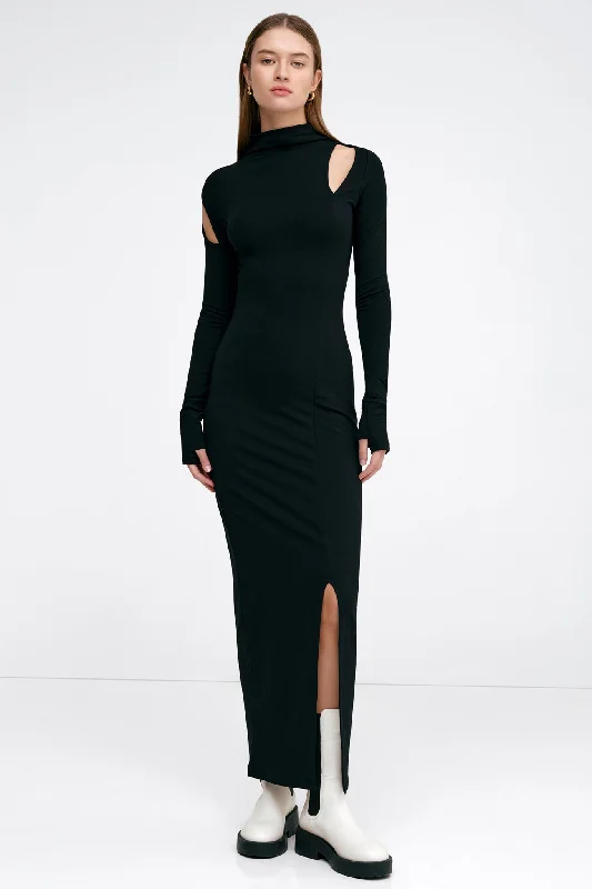 ruffle dressPark Mock Neck Dress