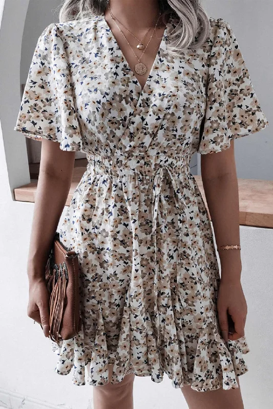 sleek midi dressFloral Print Chiffon Mini Dress