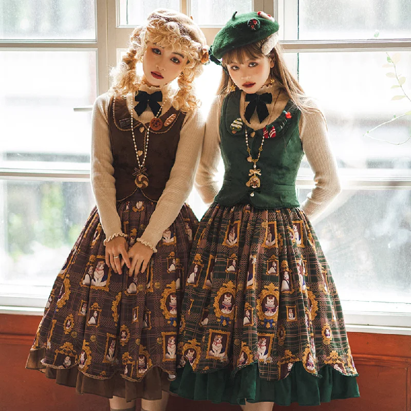 Special Discount floral wrap dressMiss Point~Christmas Preppy Style Velvet Lolita SK Vest Set